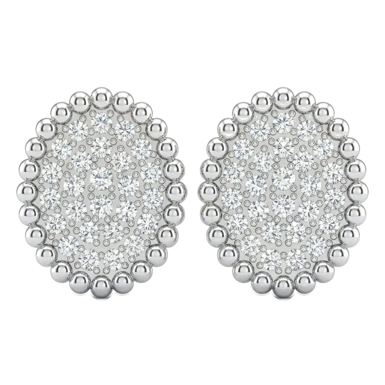 0.50 ct EF VS Lab Grown DIamond Micropave Earrings in 14k White Gold - Fine Jewelry by JewelWeSell