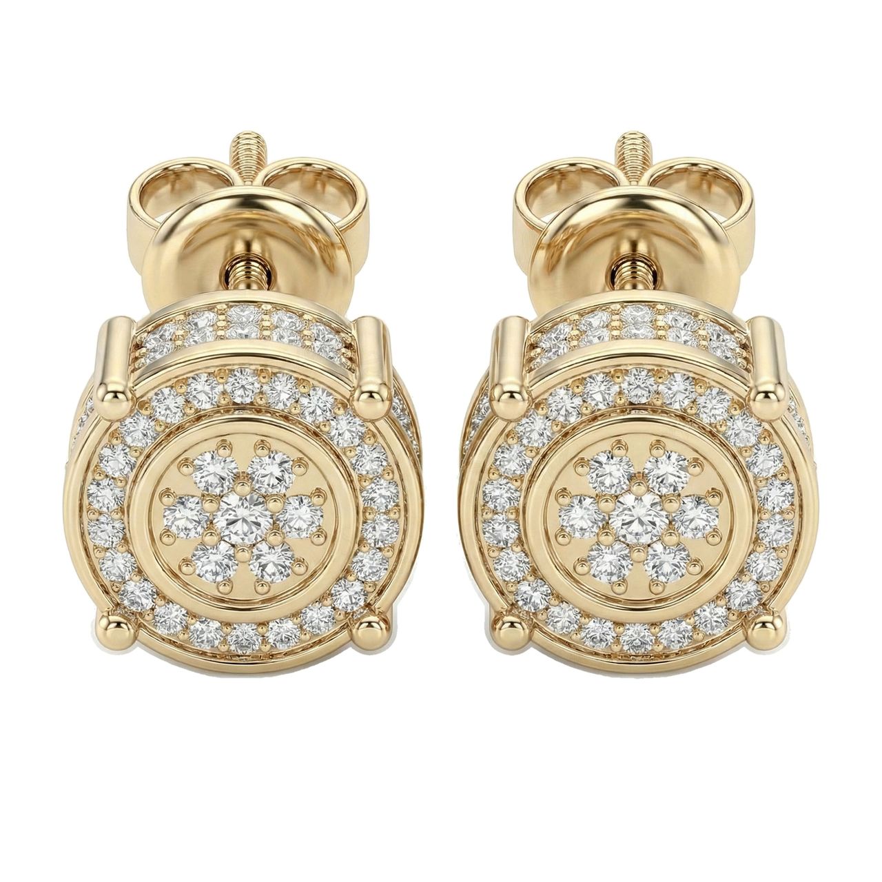 0.80 ct EF VS Lab Grown DIamond Micropave Earrings in 14k Yellow Gold - Fine Jewelry by JewelWeSell