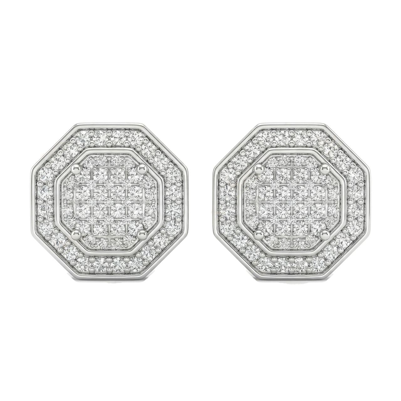 0.55 ct EF VS Lab Grown DIamond Micropave Earrings in 10k White Gold - Fine Jewelry by JewelWeSell