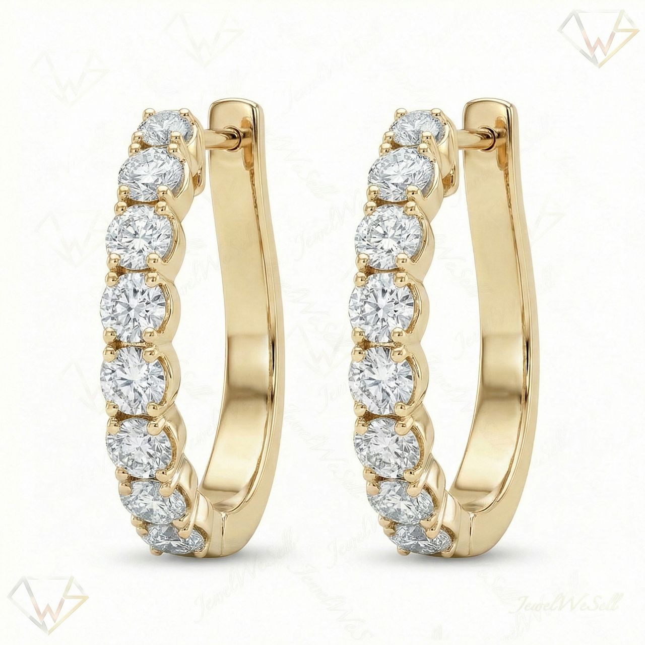 1.15 ct EF VS Lab Grown DIamond Huggies Earrings in 10k Yellow Gold 301090 - Fine Jewelry by JewelWeSell