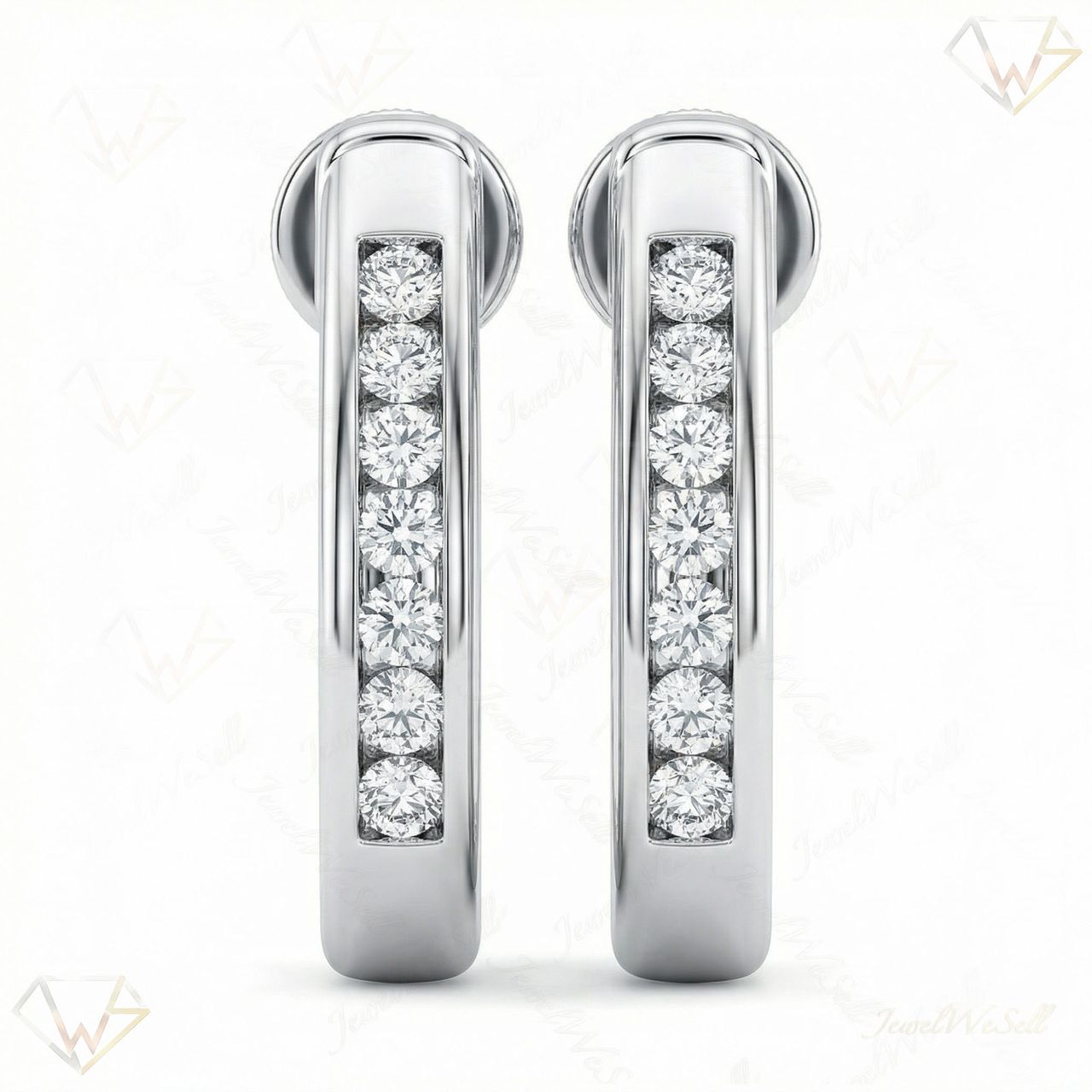 1.00 ct EF VS Moissanite Fancy Earrings in 925 Sterling Silver 301153 - Fine Jewelry by JewelWeSell