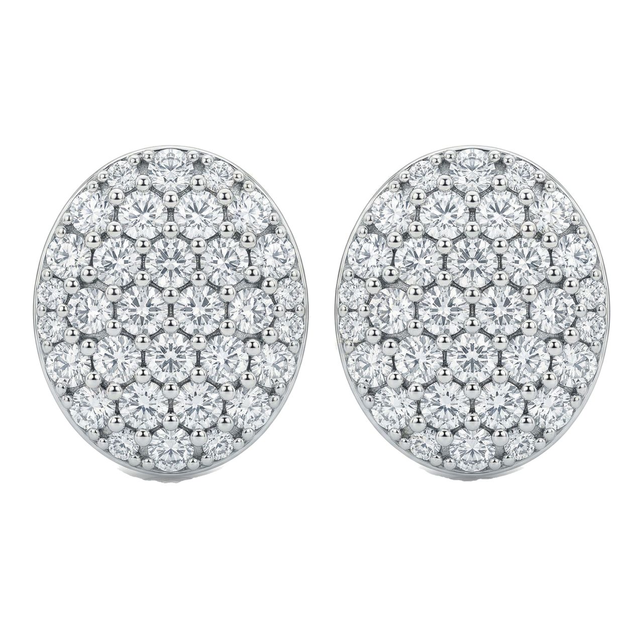 1.65 ct EF VS Lab Grown DIamond Cluster Earrings in 10k White Gold - Fine Jewelry by JewelWeSell