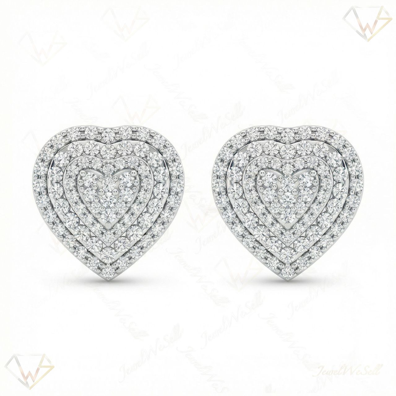 1.20 ct EF VS Moissanite Halo Earrings in 925 Sterling Silver 301830 - Fine Jewelry by JewelWeSell