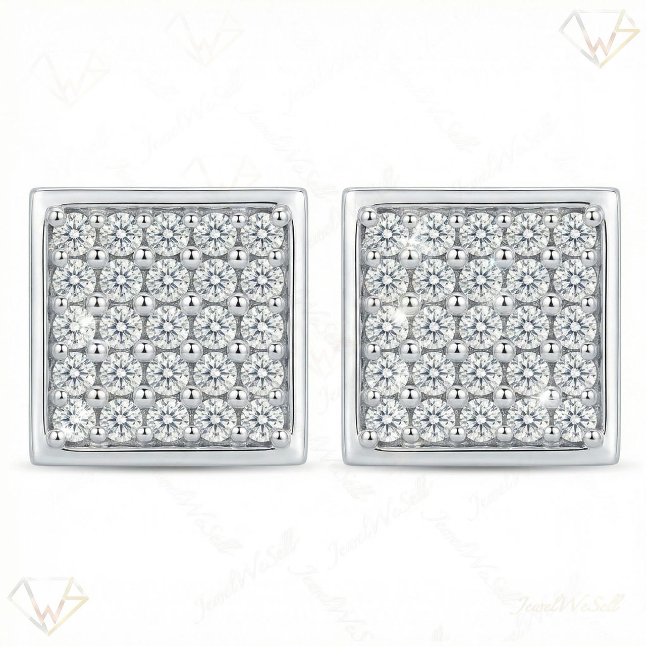 0.20 ct EF VS Lab Grown DIamond Micropave Earrings in 14k White Gold 301932 - Fine Jewelry by JewelWeSell