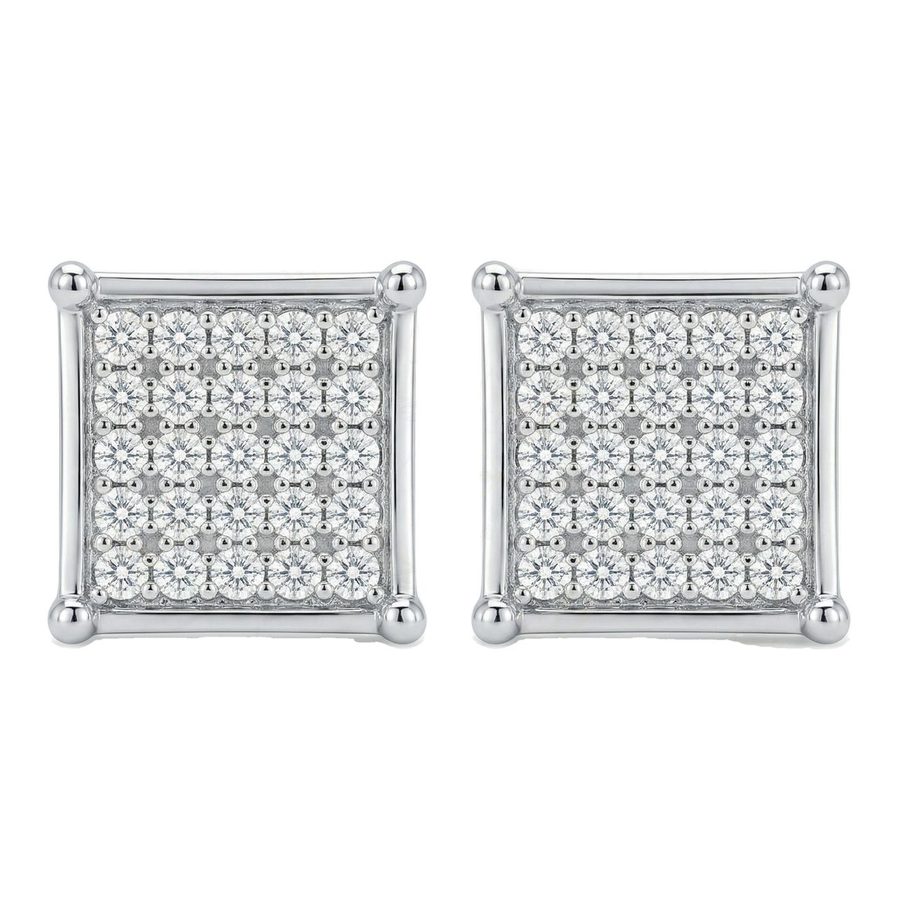 0.20 ct EF VS Lab Grown DIamond Micropave Earrings in 14k White Gold - Fine Jewelry by JewelWeSell