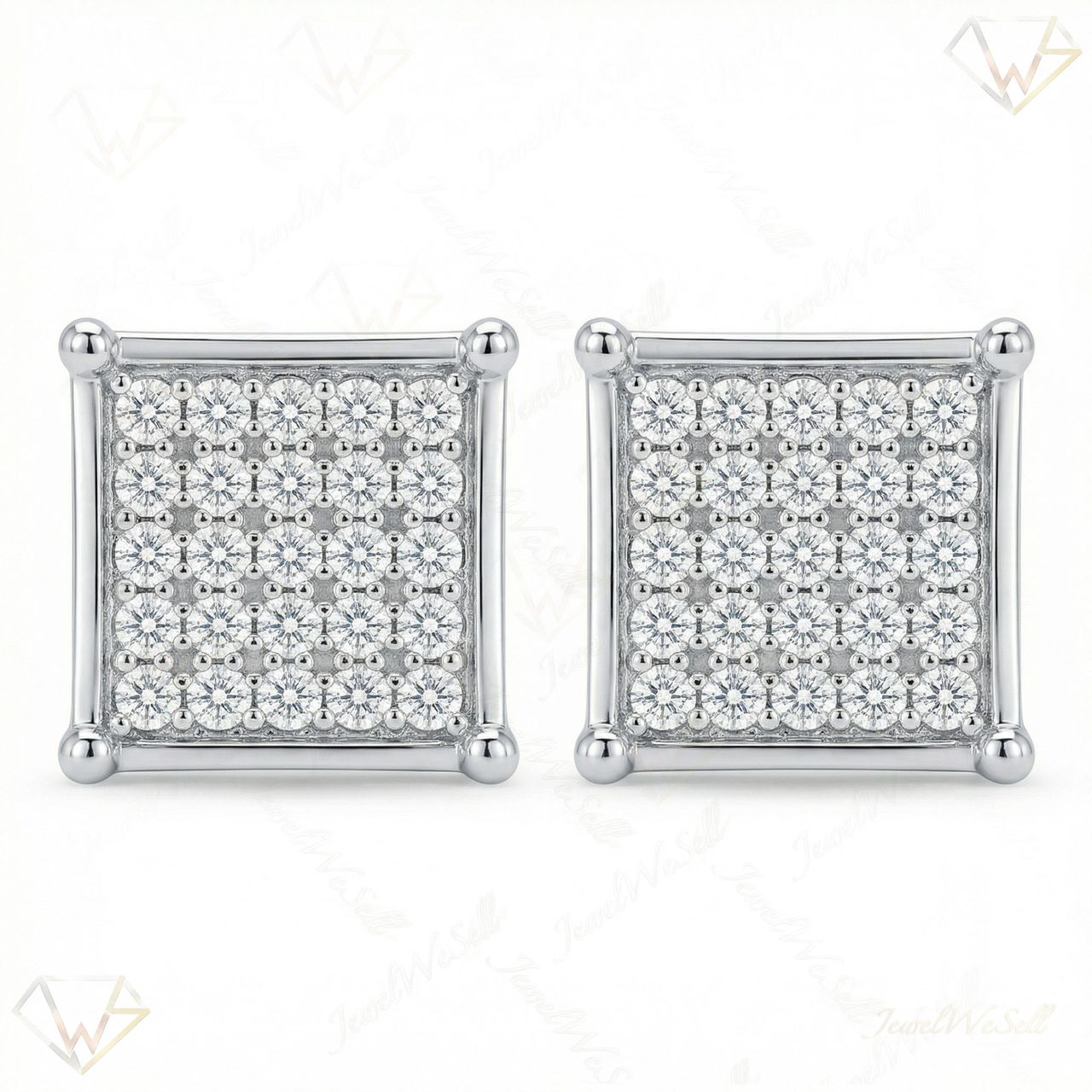 0.20 ct EF VS Lab Grown DIamond Micropave Earrings in 14k White Gold 301933 - Fine Jewelry by JewelWeSell