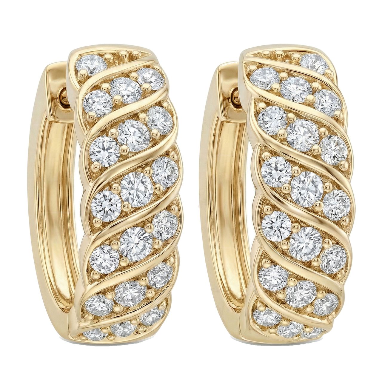 0.60 ct EF VS Lab Grown DIamond Huggies Earrings in 14k Yellow Gold - Fine Jewelry by JewelWeSell