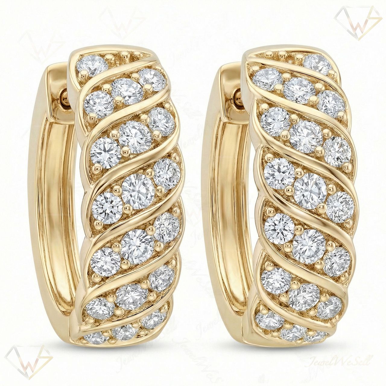 0.60 ct EF VS Lab Grown DIamond Huggies Earrings in 14k Yellow Gold 330823 - Fine Jewelry by JewelWeSell