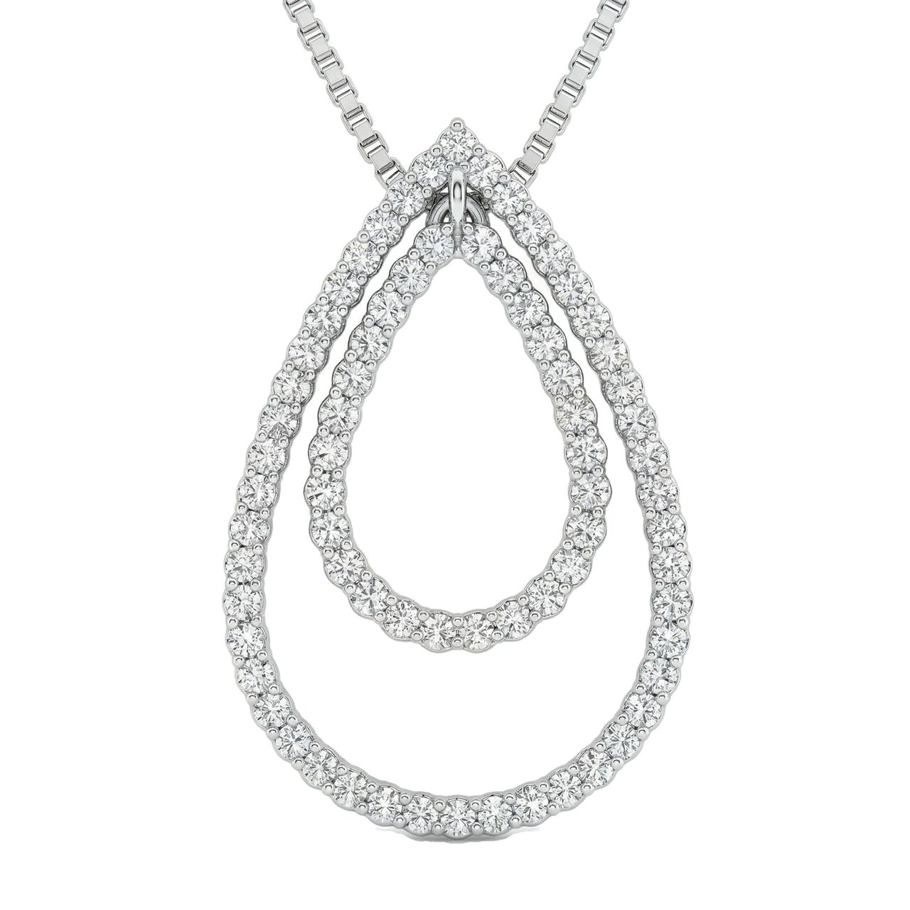 1.45 ct EF VS Lab Grown Diamond Drop Pendant in 14k White Gold 10186 - Fine Jewelry by JewelWeSell