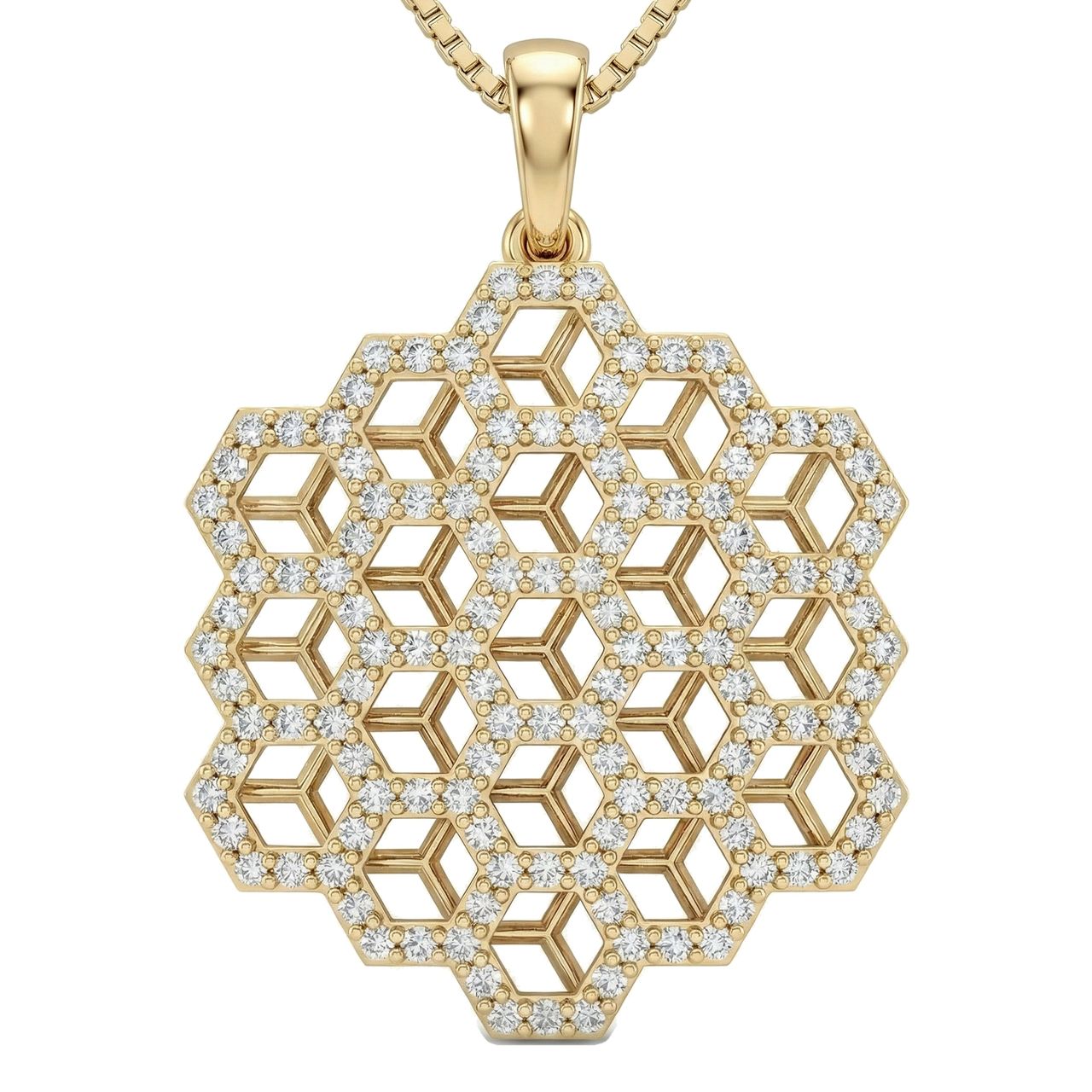 1.10 ct EF VS Lab Grown Diamond Fancy Pendant in 10k Yellow Gold - Fine Jewelry by JewelWeSell