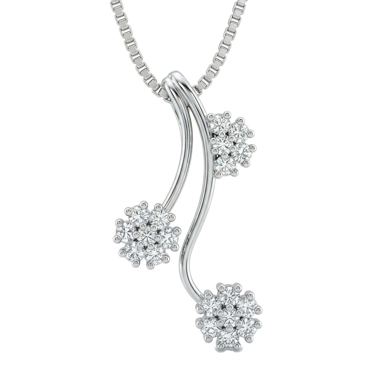 0.50 ct EF VS Lab Grown Diamond Fancy Pendant in 14k White Gold - Fine Jewelry by JewelWeSell