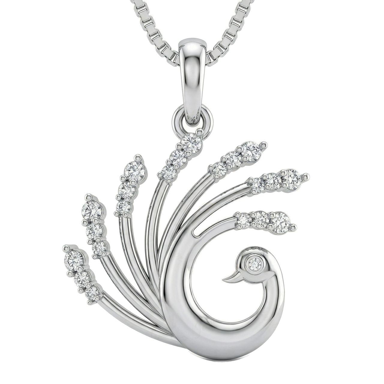 0.25 ct EF VS Lab Grown Diamond Fancy Pendant in 10k White Gold - Fine Jewelry by JewelWeSell