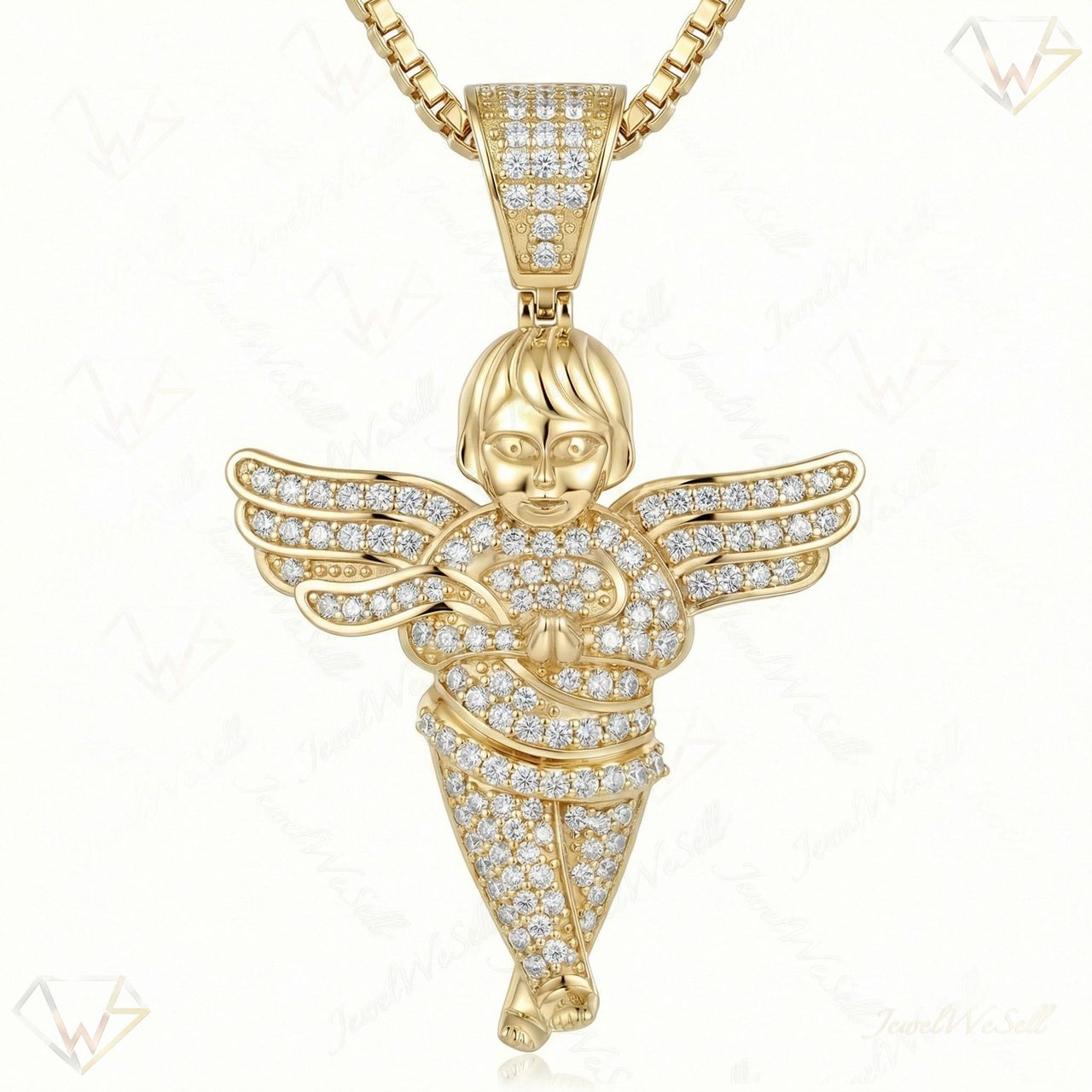 0.70 ct EF VS Lab Grown Diamond Human Pendant in 14k Yellow Gold 13521 - Fine Jewelry by JewelWeSell