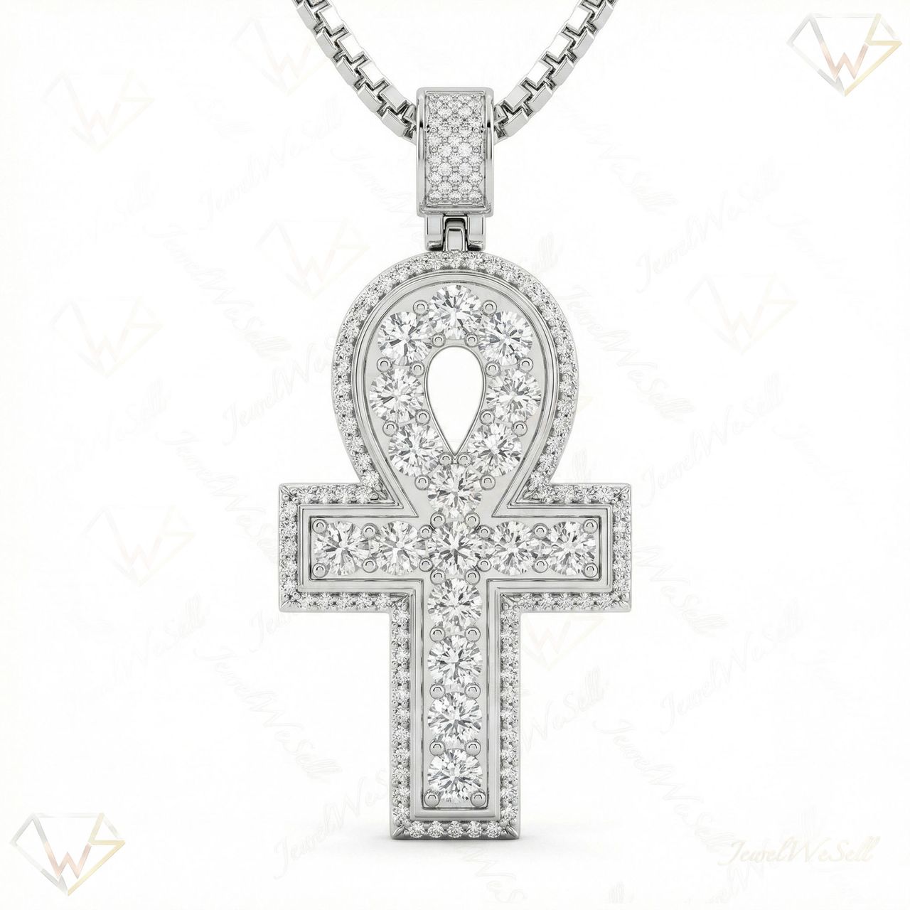 1.00 ct EF VS Lab Grown Diamond Evil Eye Pendant in 14k White Gold 13682 - Fine Jewelry by JewelWeSell