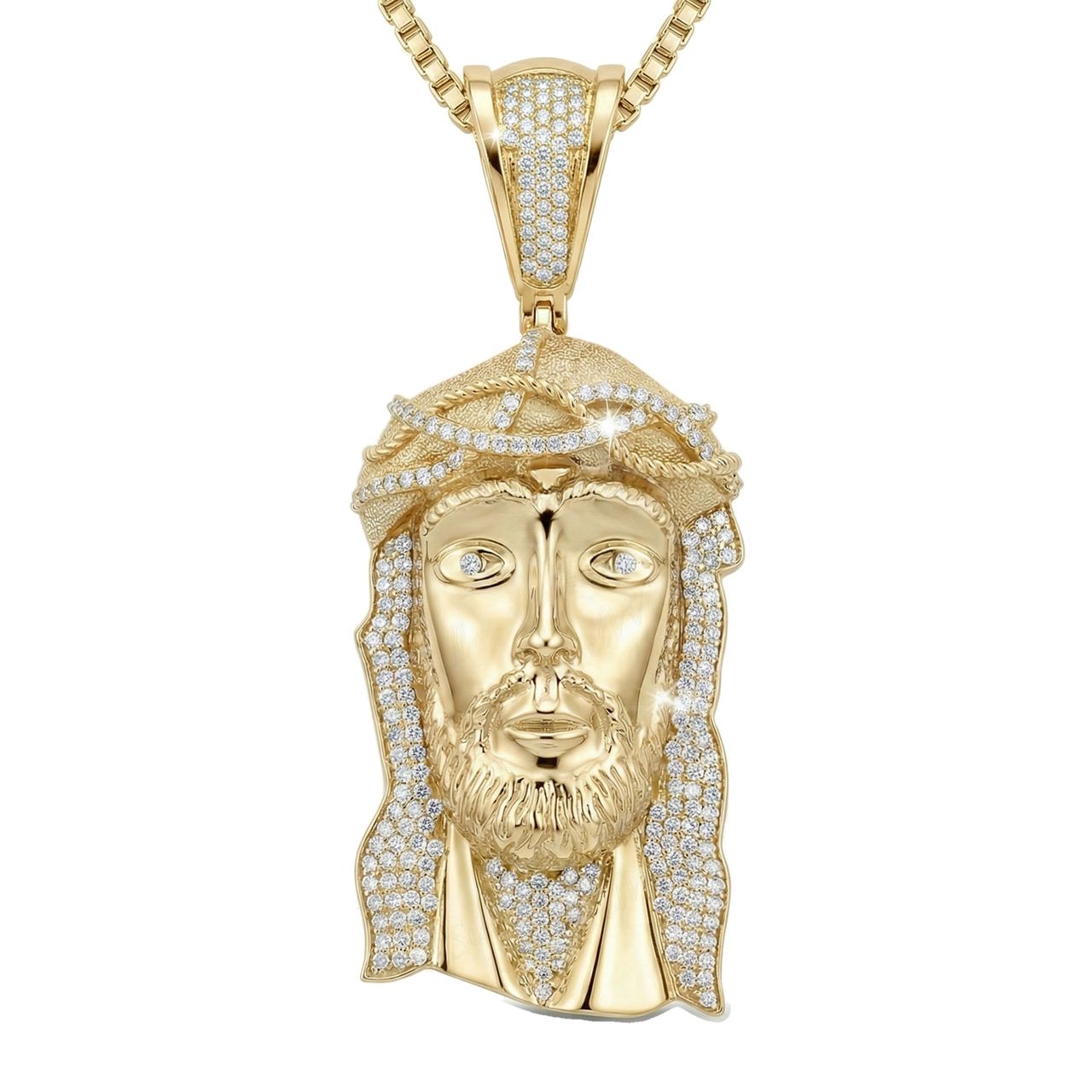 1.20 ct EF VS Lab Grown Diamond Jesus Pendant in 10k Yellow Gold 13856 - Fine Jewelry by JewelWeSell