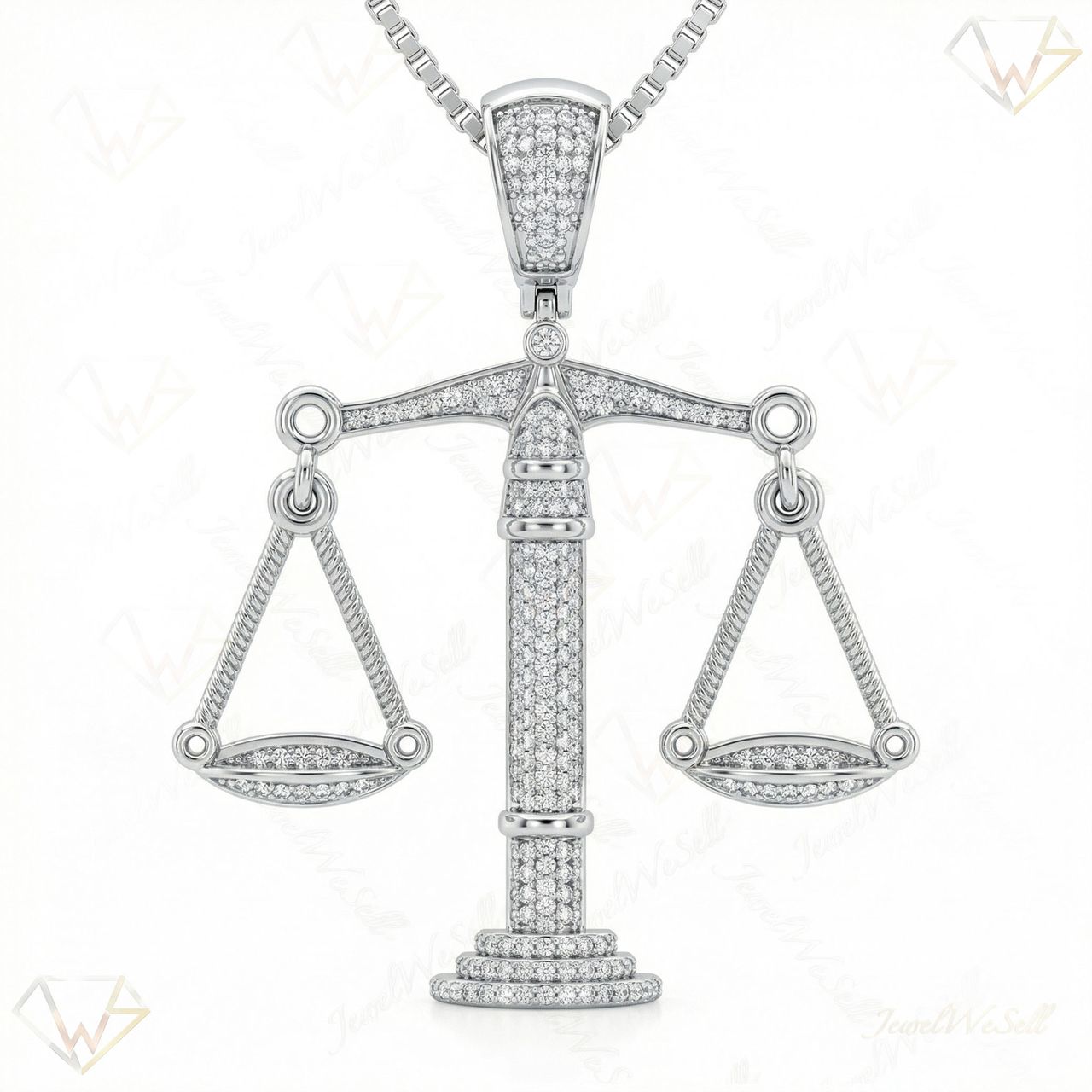 1.00 ct EF VS Lab Grown Diamond Zodiac Pendant in 14k White Gold 15057 - Fine Jewelry by JewelWeSell