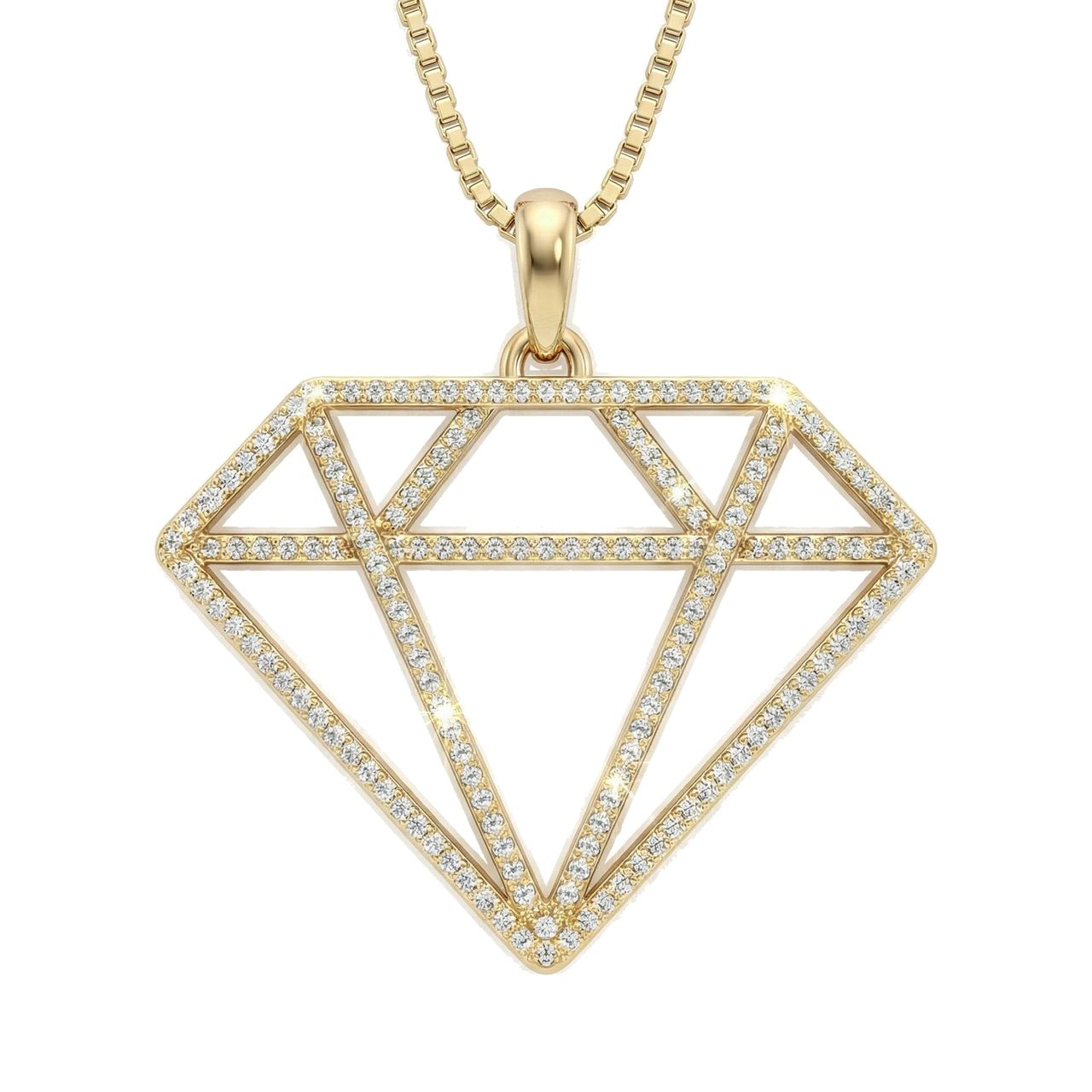 0.70 ct EF VS Lab Grown Diamond Card Pendant in 14k Yellow Gold 15745 - Fine Jewelry by JewelWeSell