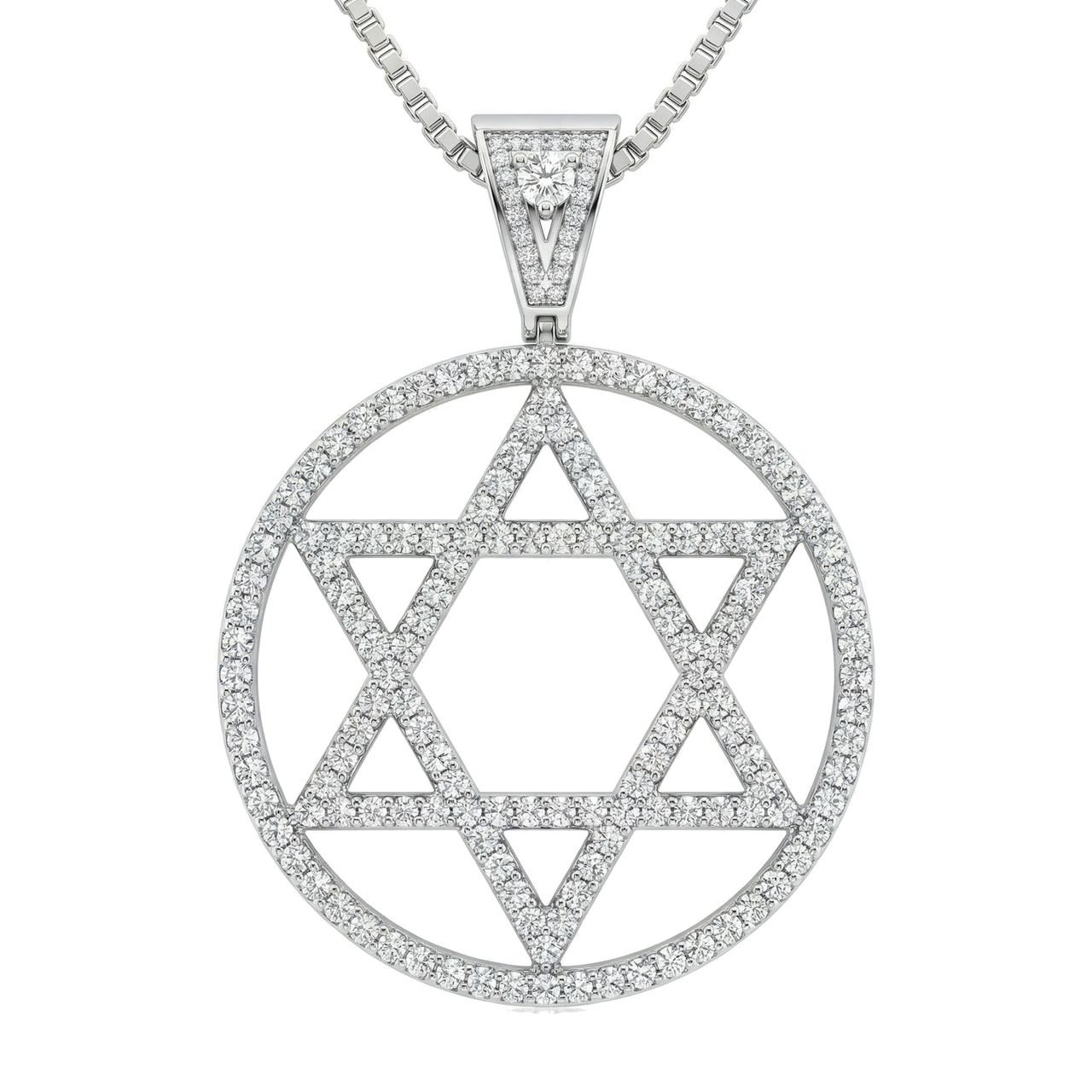 3.40 ct EF VS Moissanite Star of David in 925 Sterling Silver 16334 - Fine Jewelry by JewelWeSell