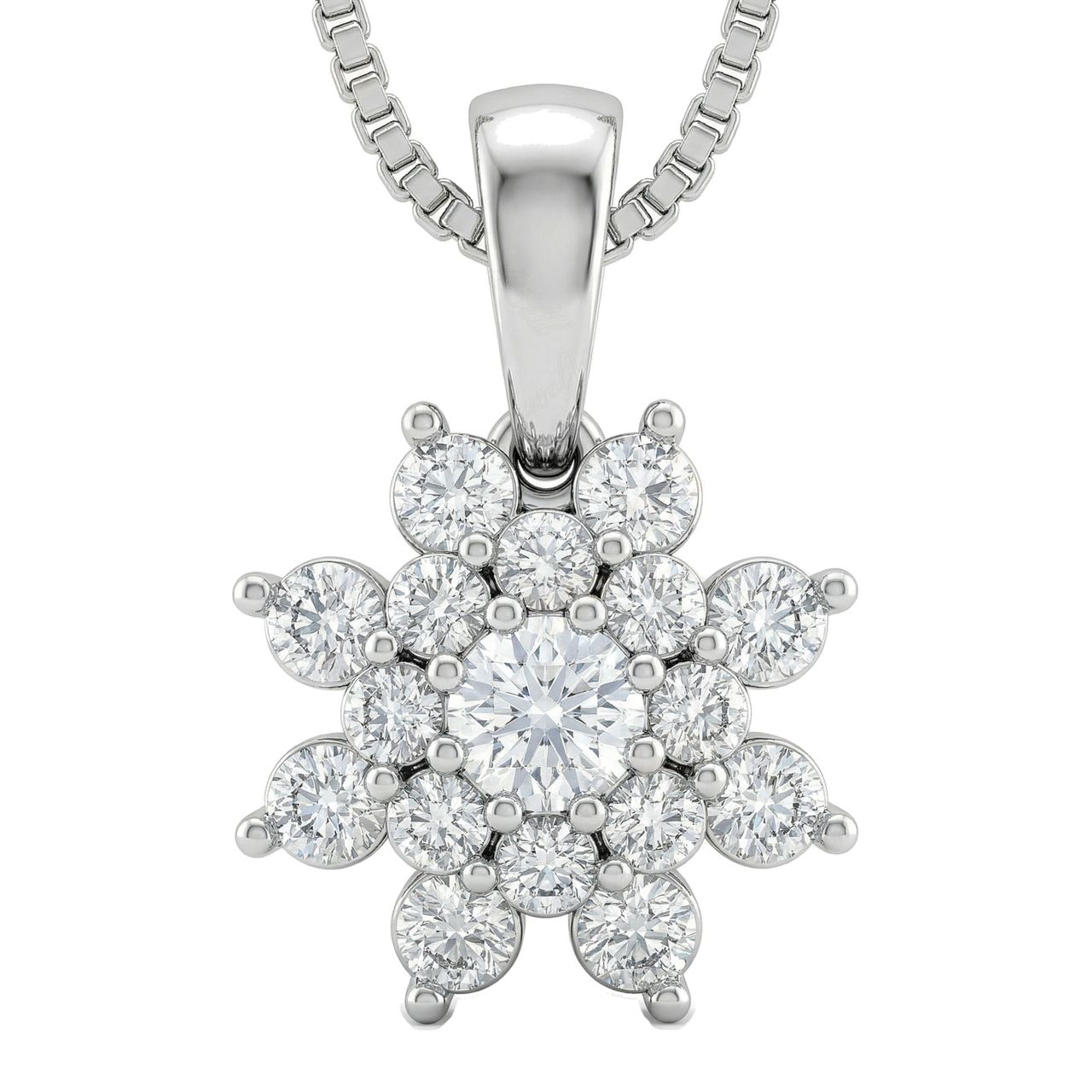 1.33 ct EF VS Moissanite Cluster Pendant in 925 Sterling Silver 200900 - Fine Jewelry by JewelWeSell