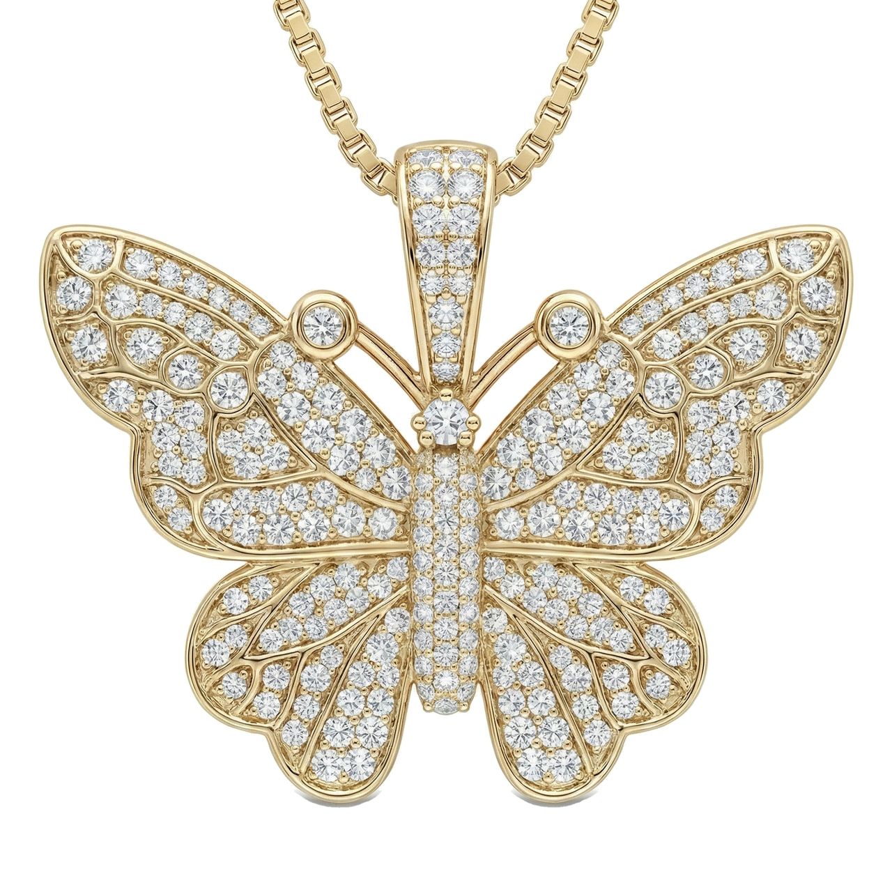 2.33 ct EF VS Lab Grown Diamond Butterfly Pendant in 14k Yellow Gold 200954 - Fine Jewelry by JewelWeSell