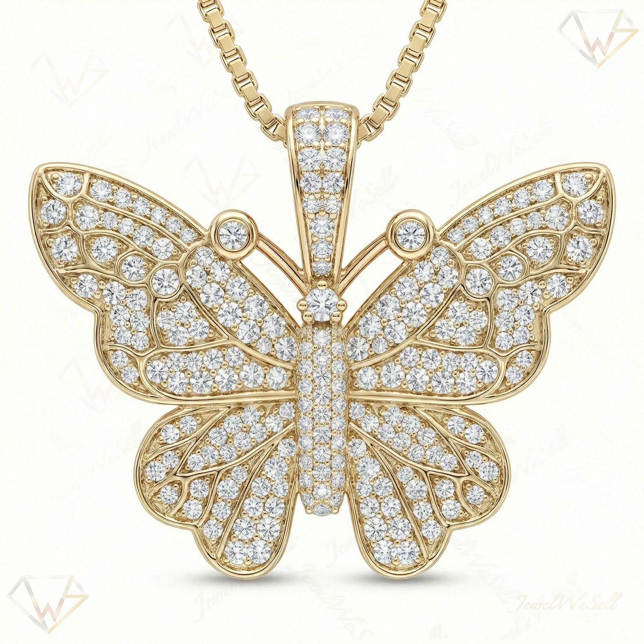 2.33 ct EF VS Lab Grown Diamond Butterfly Pendant in 14k Yellow Gold 200954 - Fine Jewelry by JewelWeSell