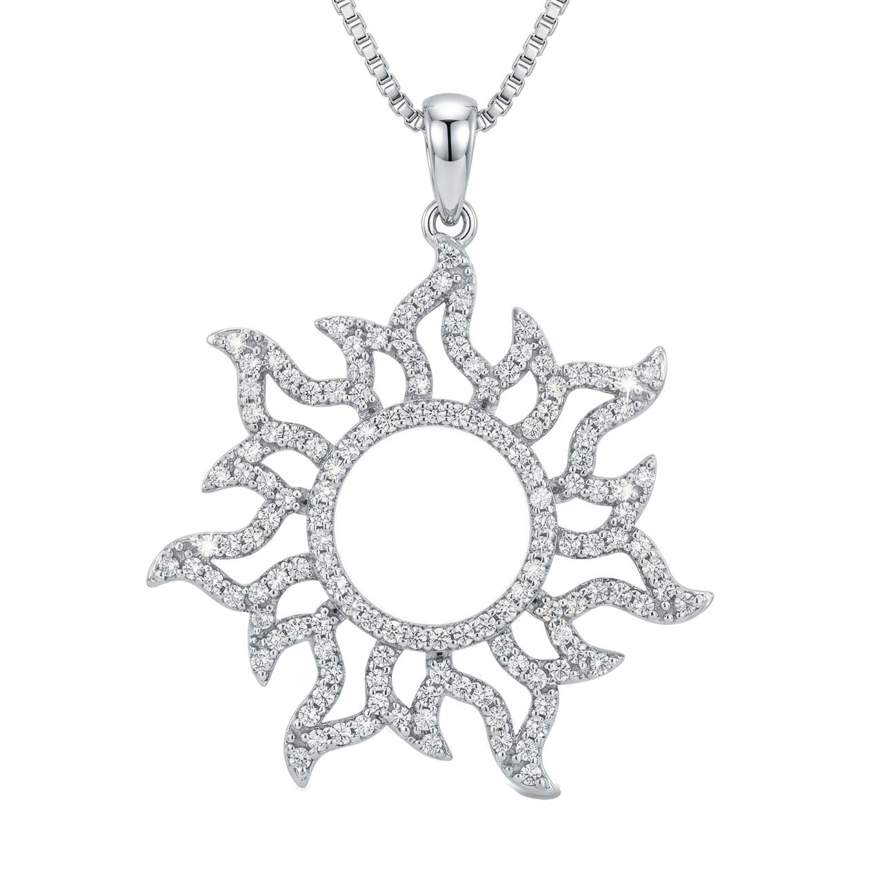 1.10 ct EF VS Moissanite Sun Pendant in 925 Sterling Silver 201001 - Fine Jewelry by JewelWeSell