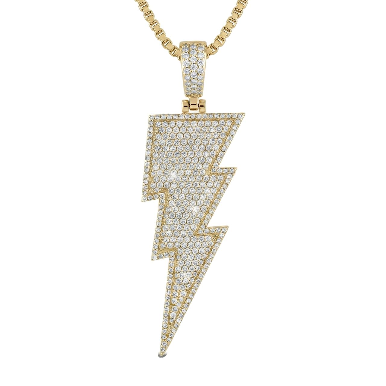 6.30 ct EF VS Lab Grown Diamond Lightening Pendant in 14k Yellow Gold - Fine Jewelry by JewelWeSell