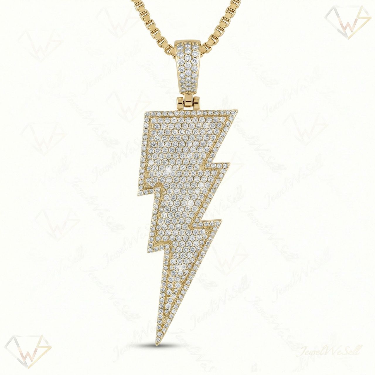 6.30 ct EF VS Lab Grown Diamond Lightening Pendant in 14k Yellow Gold 201097 - Fine Jewelry by JewelWeSell