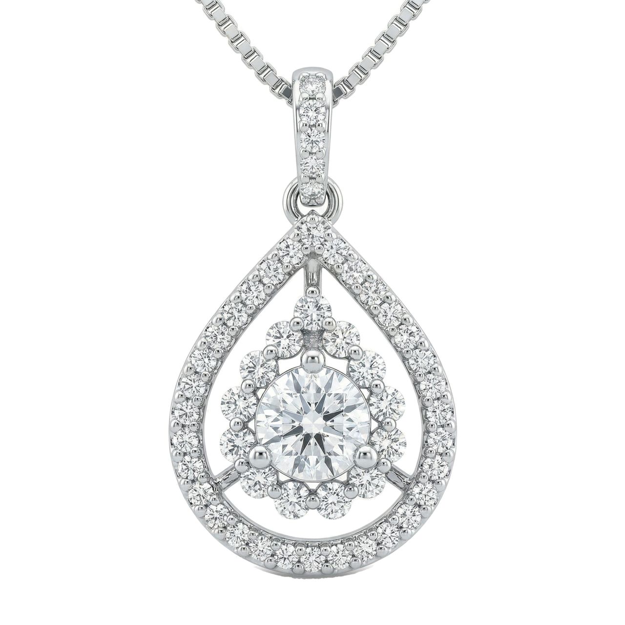 2.15 ct EF VS Moissanite Drop Pendant in 925 Sterling Silver 201560 - Fine Jewelry by JewelWeSell