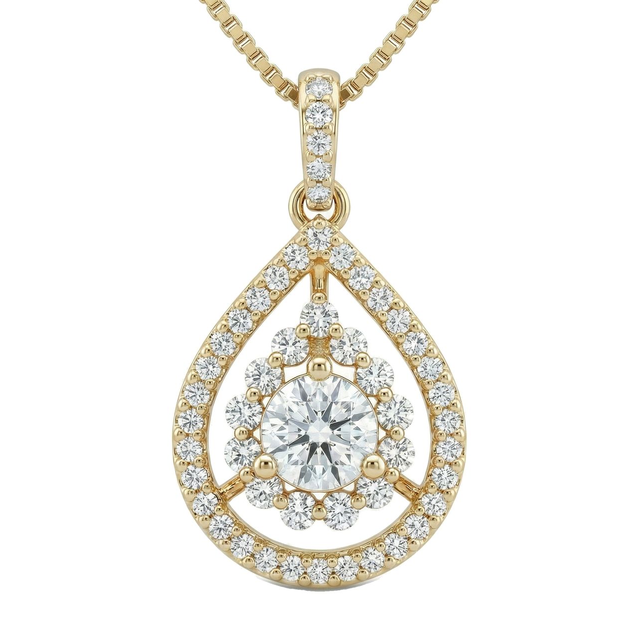 2.15 ct EF VS Lab Grown Diamond Drop Pendant in 14k Yellow Gold 201560 - Fine Jewelry by JewelWeSell