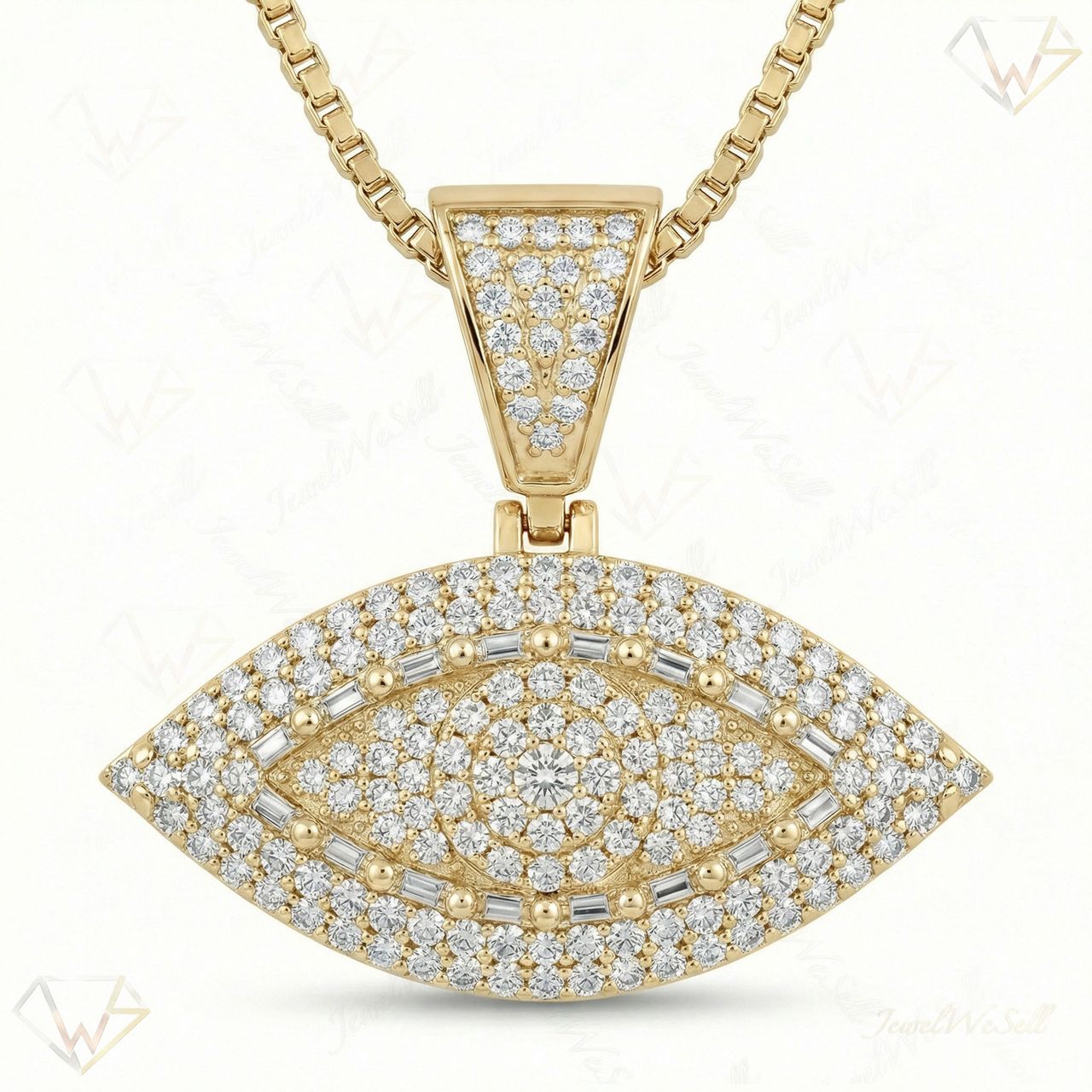2.50 ct EF VS Lab Grown Diamond Evil Eye Pendant in 14k Yellow Gold 201576 - Fine Jewelry by JewelWeSell