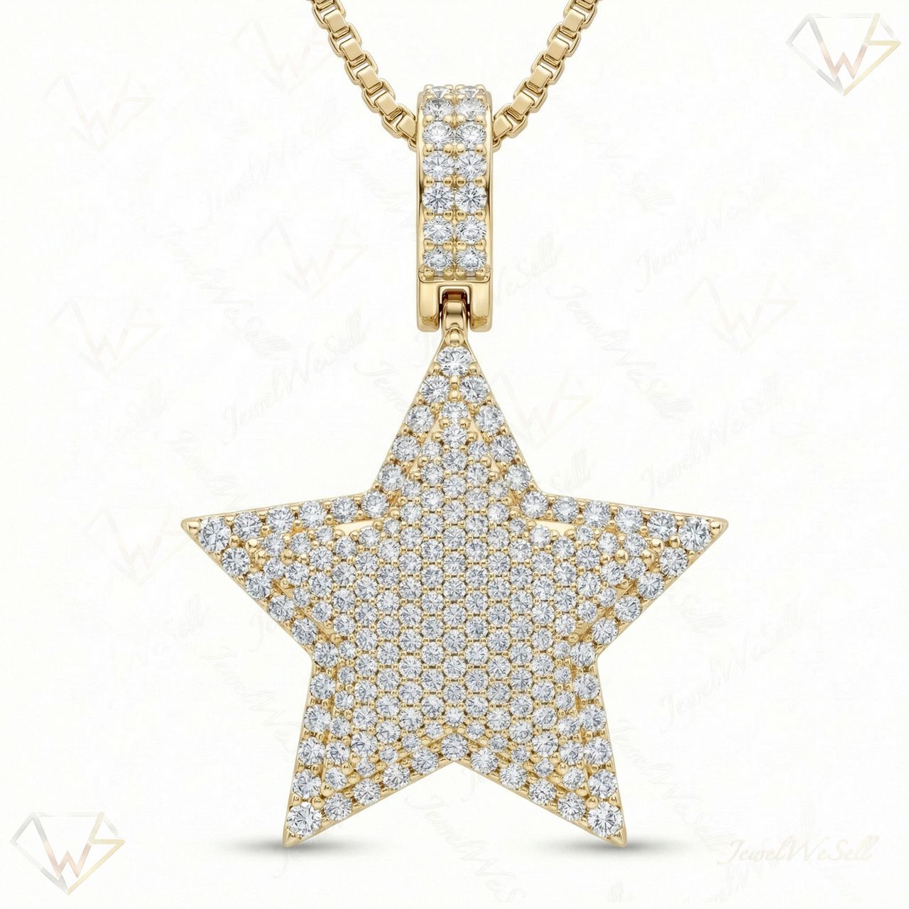 1.80 ct EF VS Lab Grown Diamond Star Pendant in 10k Yellow Gold 201577 - Fine Jewelry by JewelWeSell