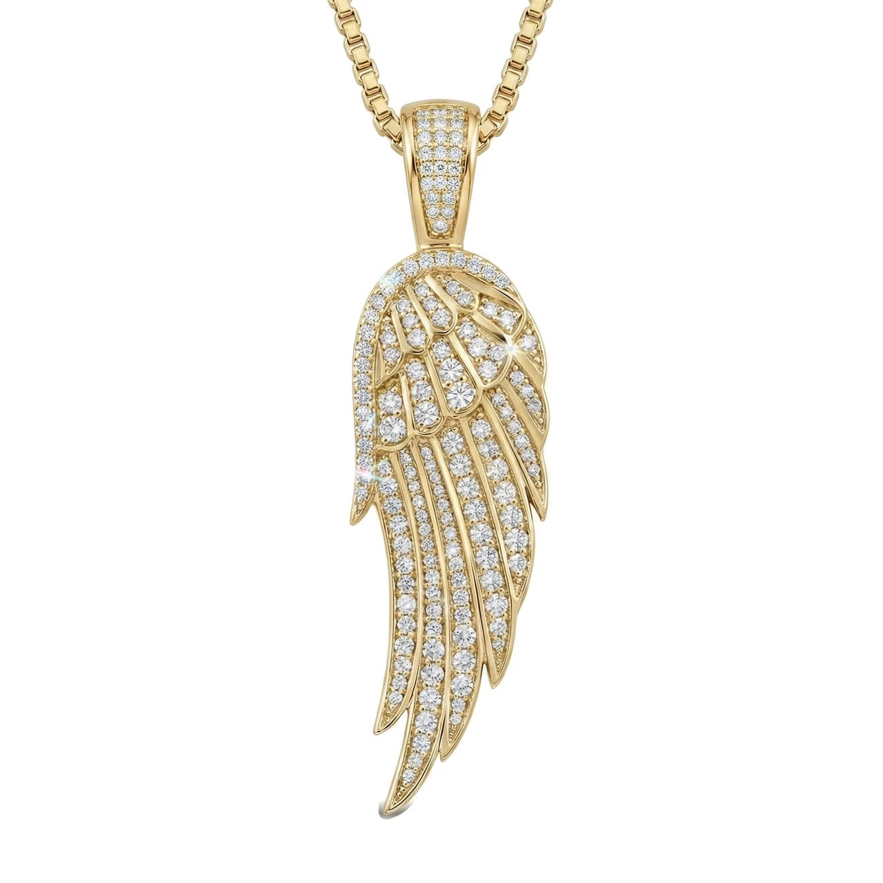 2.75 ct EF VS Lab Grown Diamond Wings Pendant in 10k Yellow Gold - Fine Jewelry by JewelWeSell