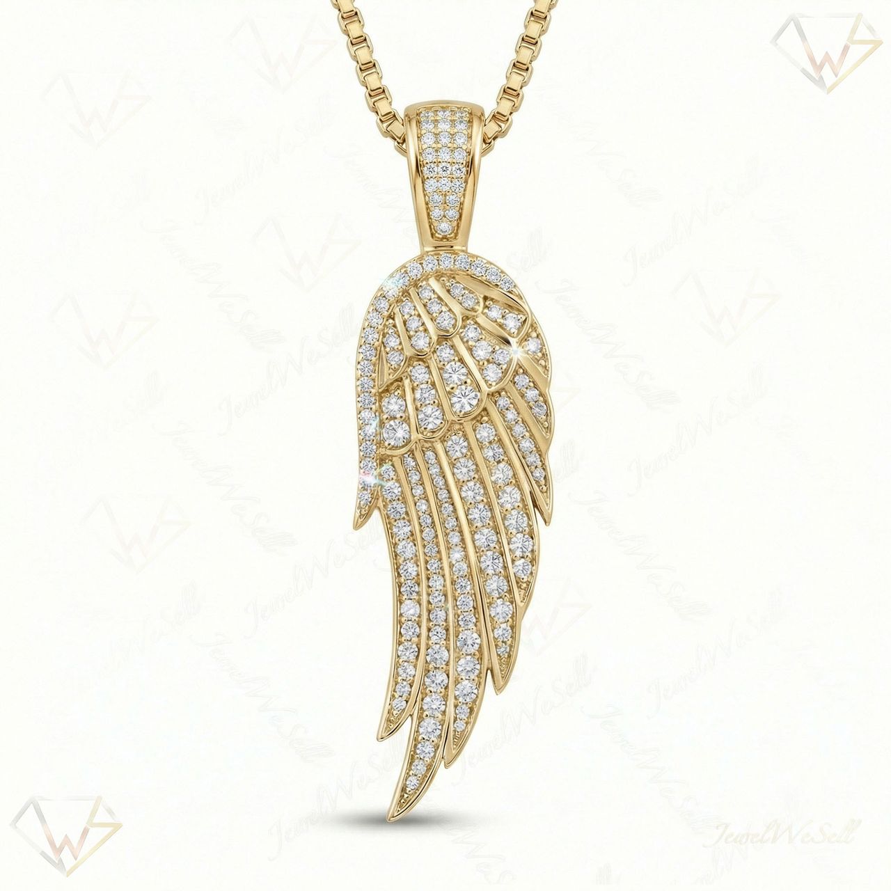2.75 ct EF VS Lab Grown Diamond Wings Pendant in 10k Yellow Gold 201594 - Fine Jewelry by JewelWeSell