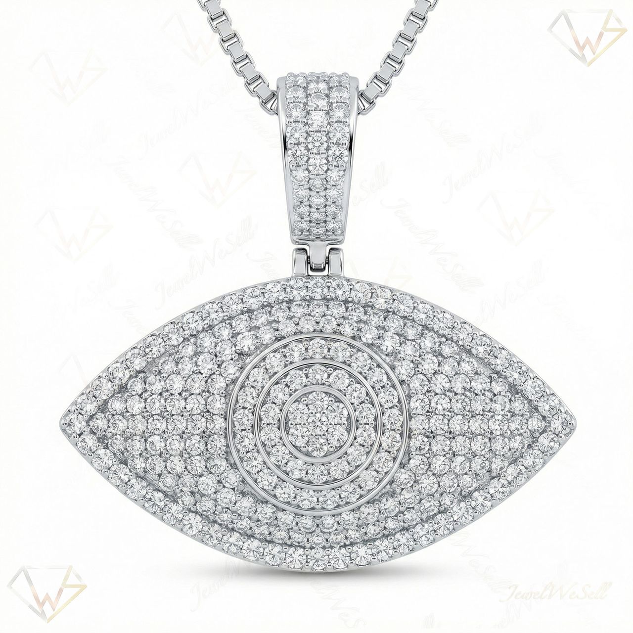 5.40 ct EF VS Moissanite Evil Eye Pendant in 925 Sterling Silver 201778 - Fine Jewelry by JewelWeSell