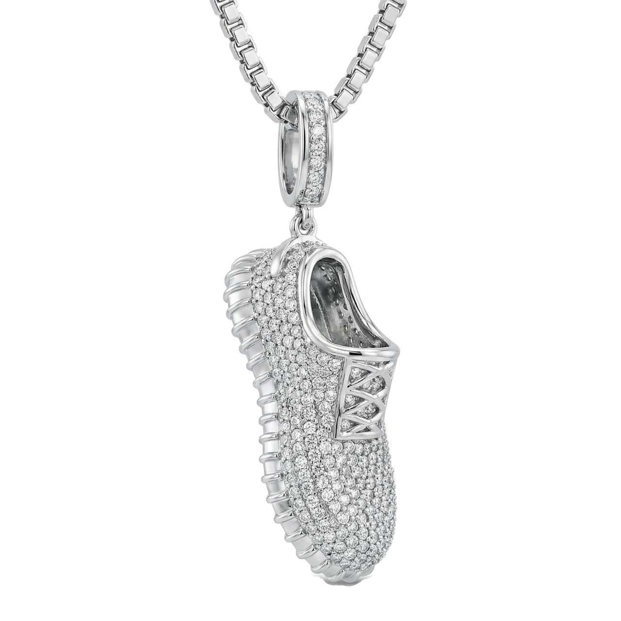 3.00 ct EF VS Moissanite Shoe Pendant in 925 Sterling Silver 201852 - Fine Jewelry by JewelWeSell