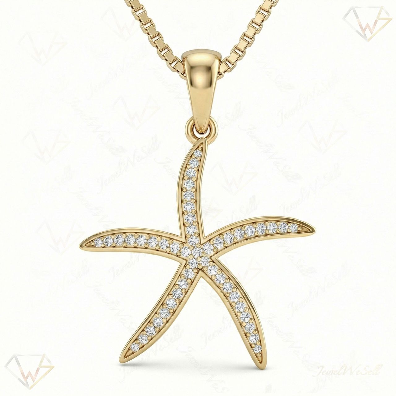 0.33 ct EF VS Lab Grown Diamond Fish Pendant in 10k Yellow Gold 201854 - Fine Jewelry by JewelWeSell