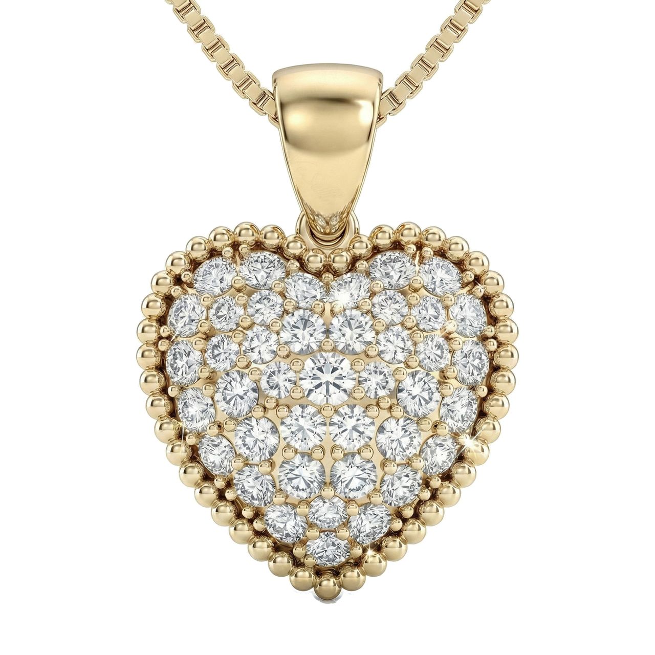 2.33 ct EF VS Lab Grown Diamond Heart Pendant in 10k Yellow Gold - Fine Jewelry by JewelWeSell