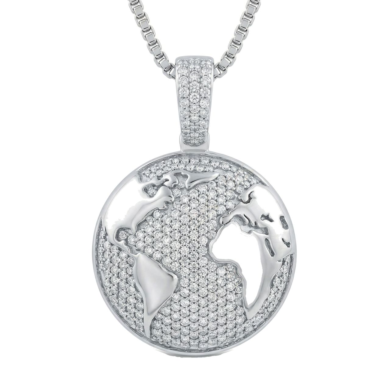 2.50 ct EF VS Lab Grown Diamond Map Pendant in 14k White Gold 202819 - Fine Jewelry by JewelWeSell