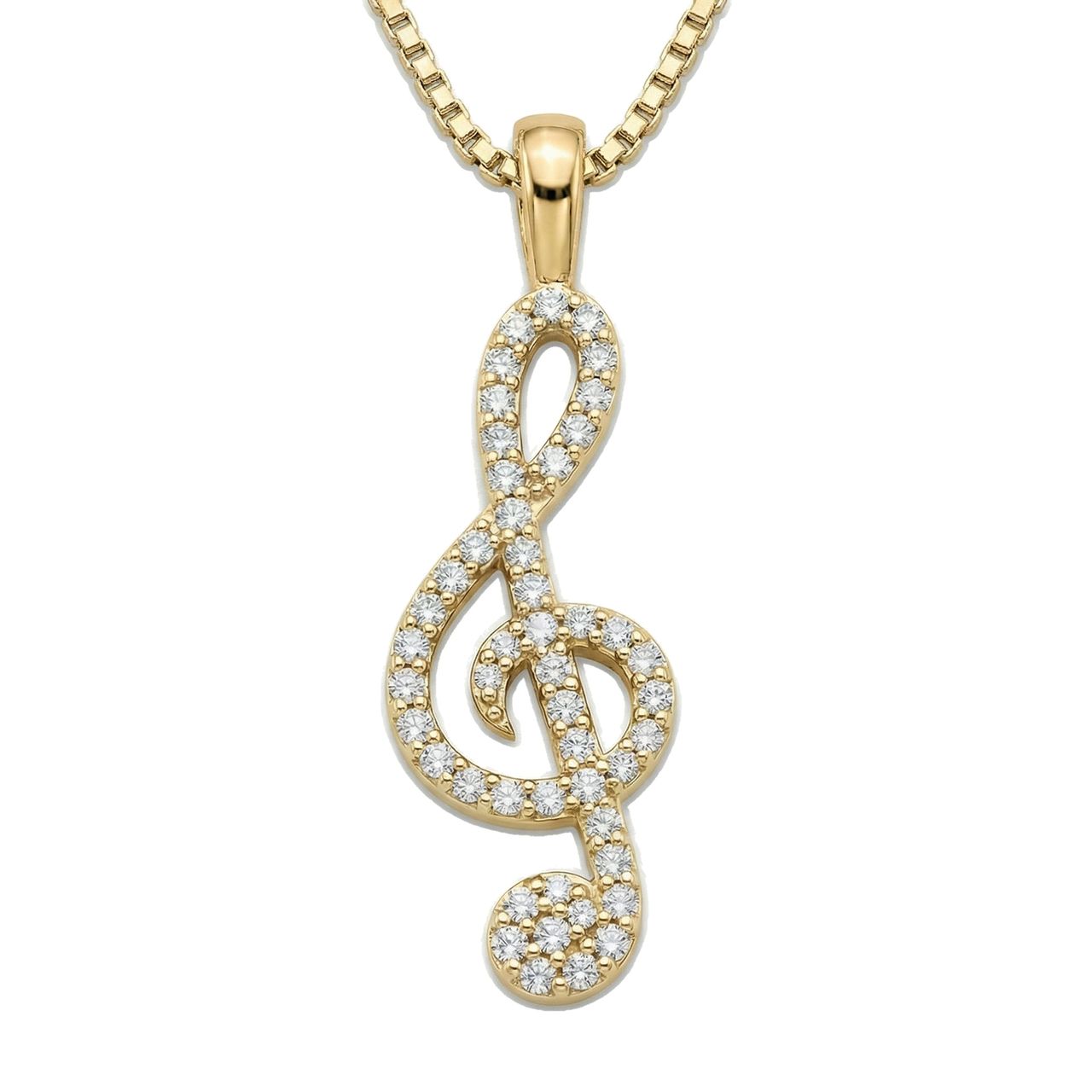 0.33 ct EF VS Lab Grown Diamond Musical Pendant in 10k Yellow Gold 202825 - Fine Jewelry by JewelWeSell