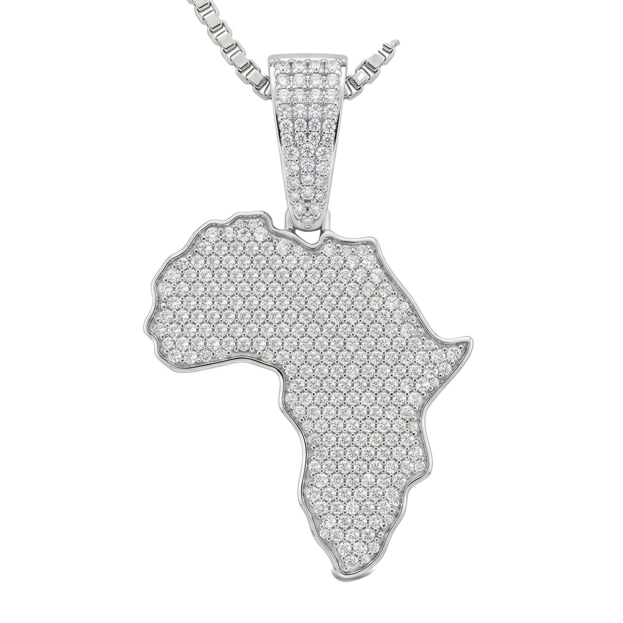 4.80 ct EF VS Lab Grown Diamond Map Pendant in 14k White Gold 202829 - Fine Jewelry by JewelWeSell