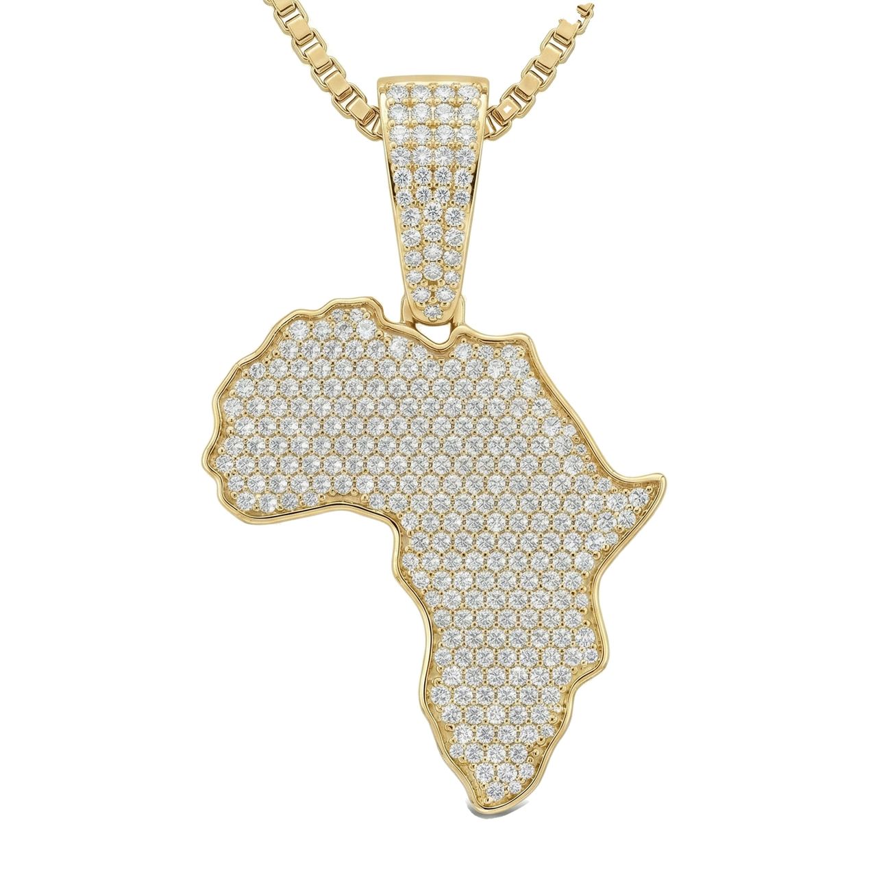 4.80 ct EF VS Lab Grown Diamond Map Pendant in 14k Yellow Gold - Fine Jewelry by JewelWeSell