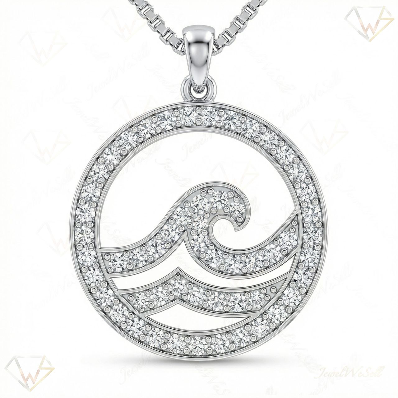 0.85 ct EF VS Moissanite Circle Pendant in 925 Sterling Silver 202837 - Fine Jewelry by JewelWeSell