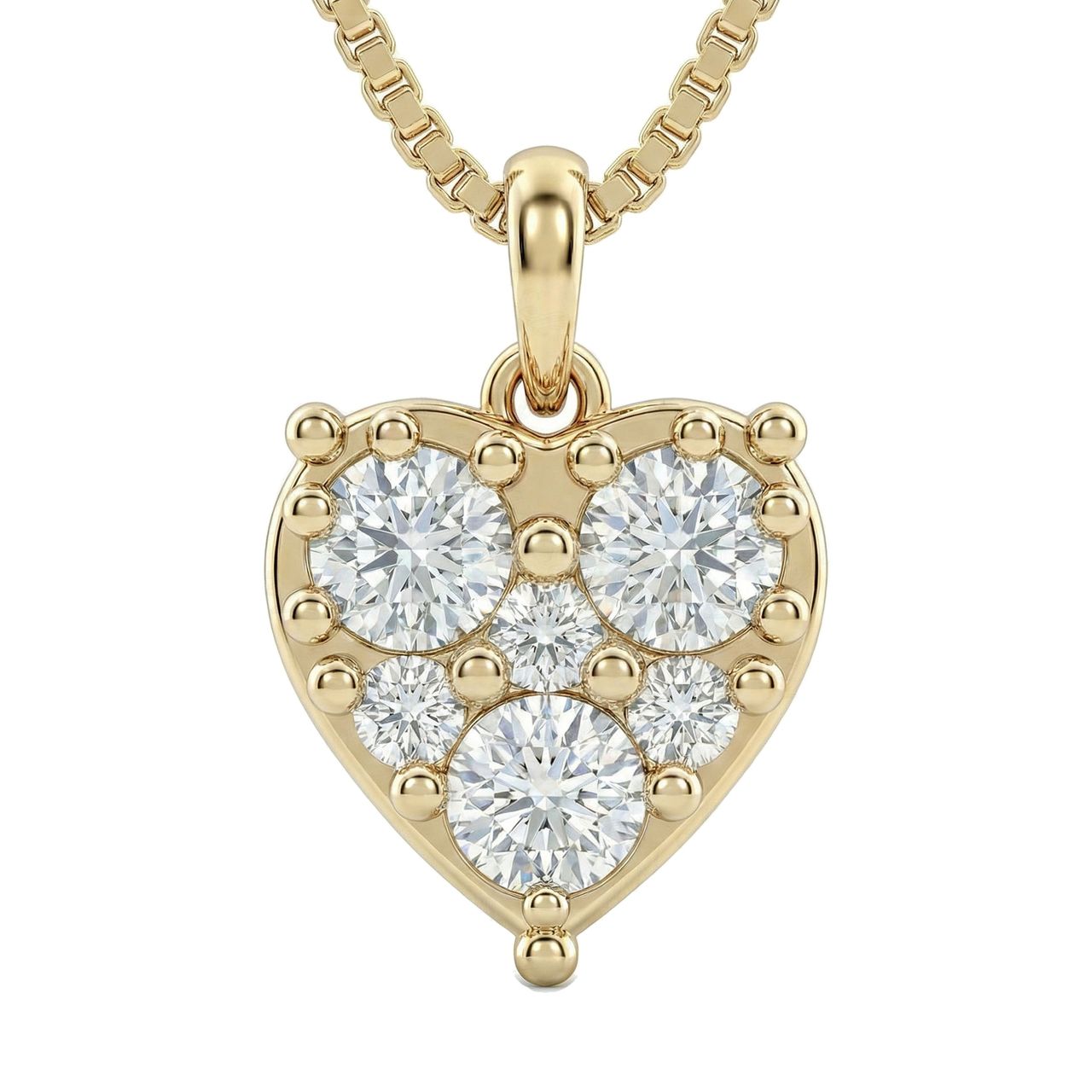 1.75 ct EF VS Lab Grown Diamond Cluster Pendant in 10k Yellow Gold - Fine Jewelry by JewelWeSell