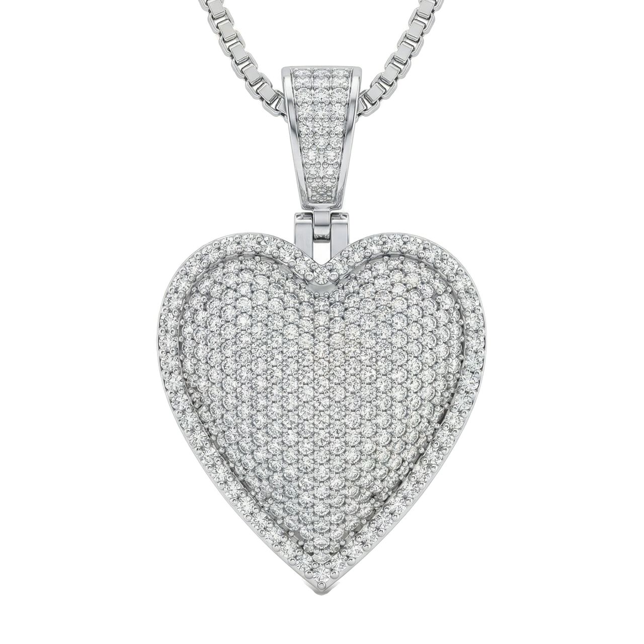 4.40 ct EF VS Lab Grown Diamond Heart Pendant in 14k White Gold - Fine Jewelry by JewelWeSell