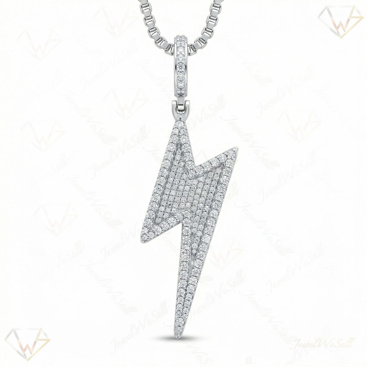 5.00 ct EF VS Moissanite Lightening Pendant in 925 Sterling Silver 203115 - Fine Jewelry by JewelWeSell
