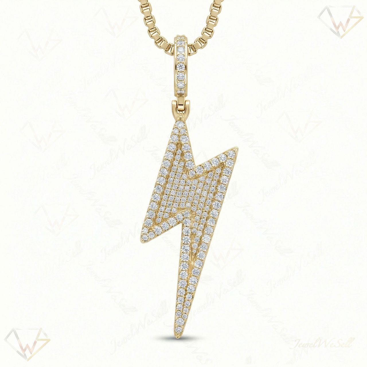 5.00 ct EF VS Lab Grown Diamond Lightening Pendant in 10k Yellow Gold 203115 - Fine Jewelry by JewelWeSell