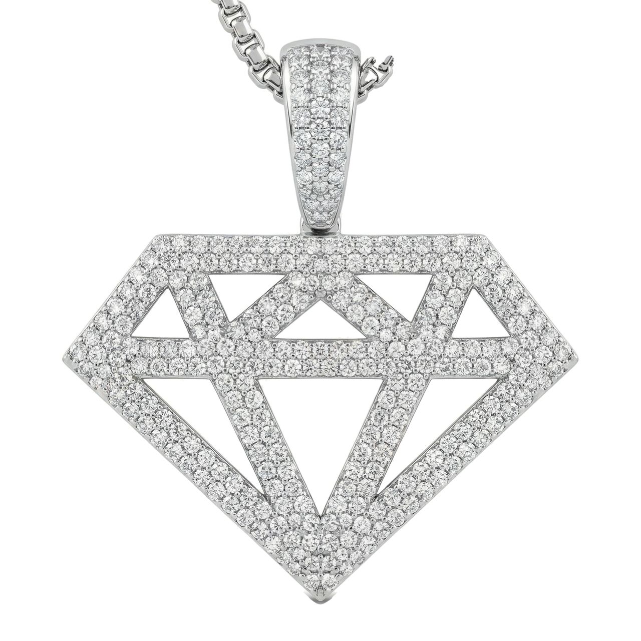 3.20 ct EF VS Moissanite Card Pendant in 925 Sterling Silver 203165 - Fine Jewelry by JewelWeSell