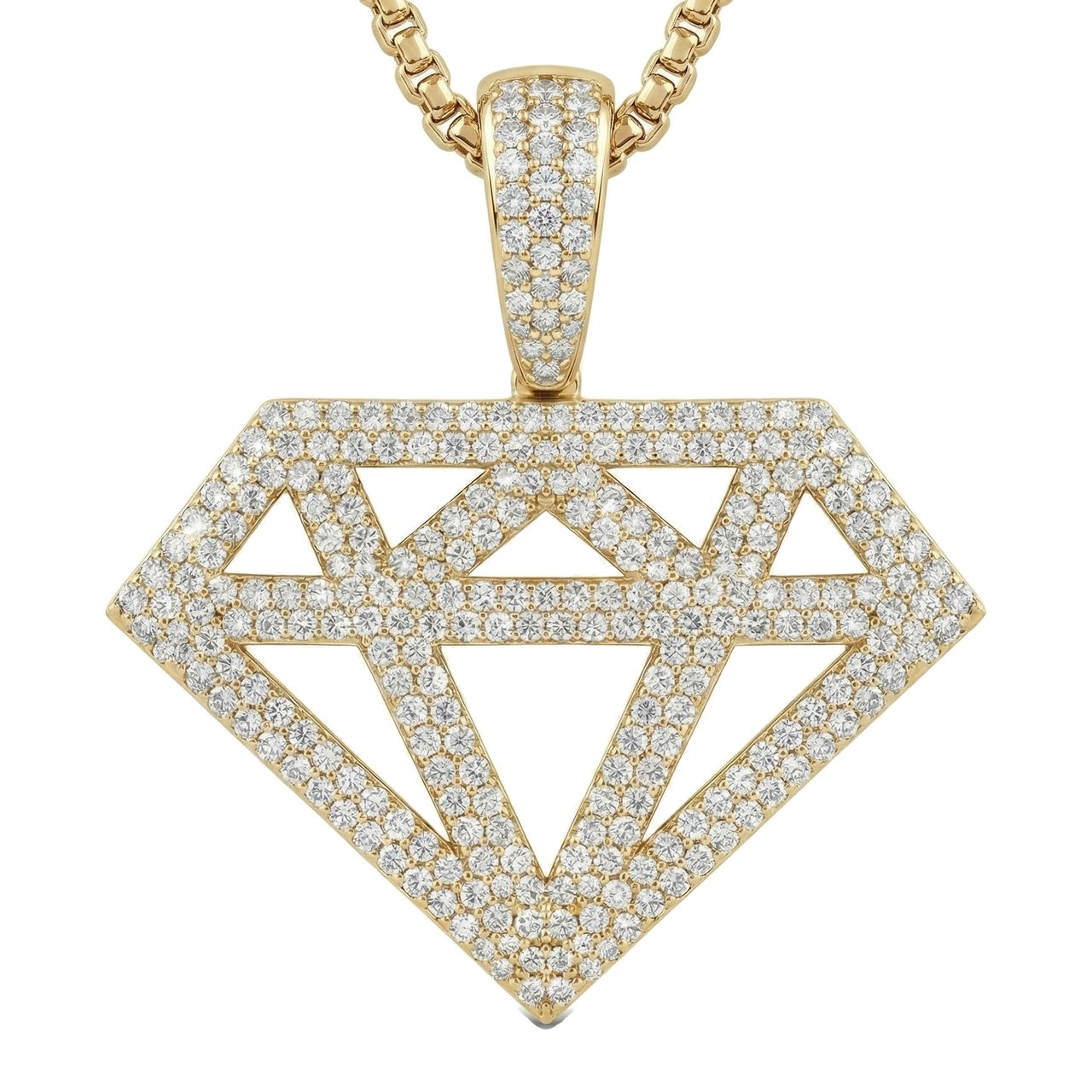 3.20 ct EF VS Lab Grown Diamond Card Pendant in 10k Yellow Gold 203165 - Fine Jewelry by JewelWeSell