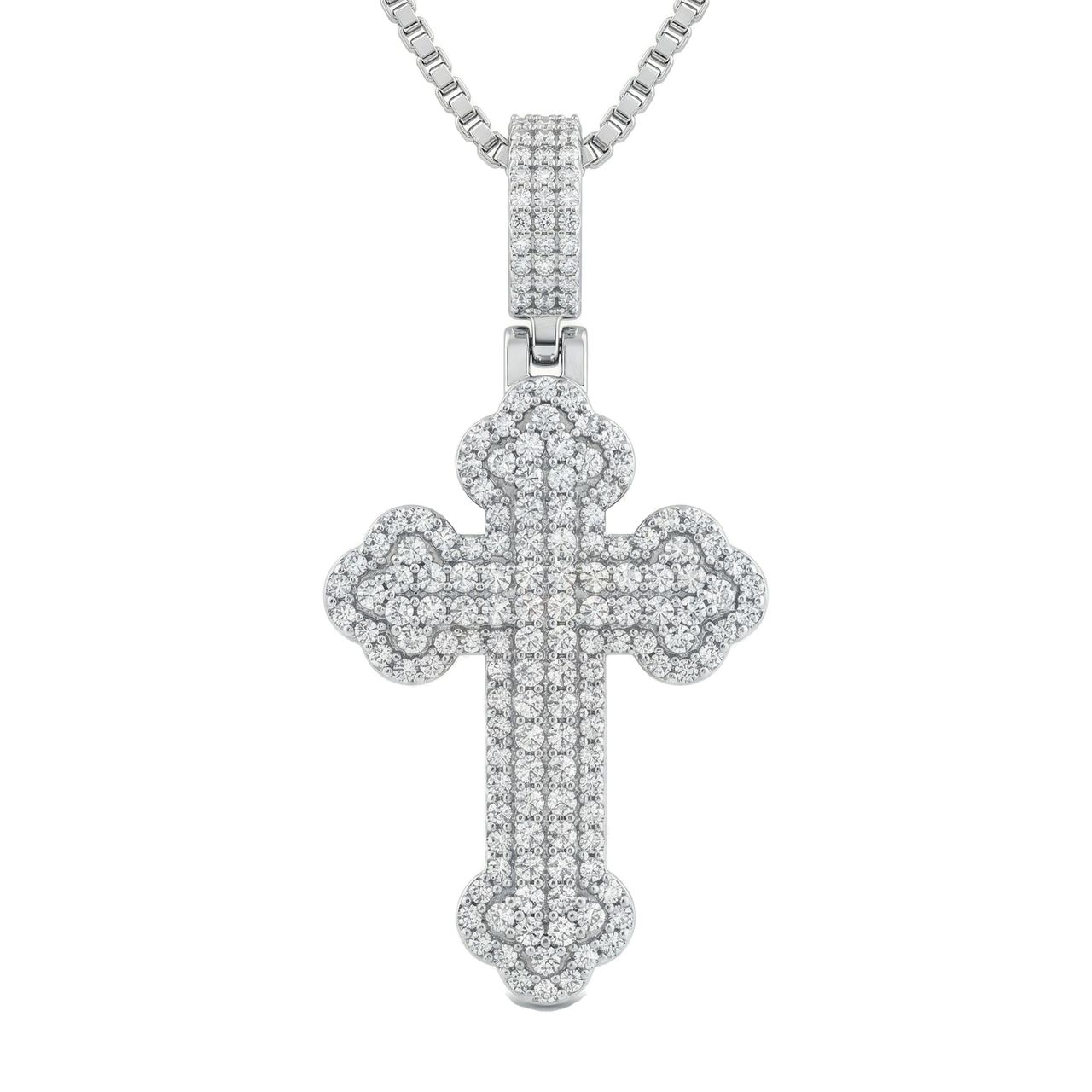 2.25 ct EF VS Lab Grown Diamond Cross Pendant in 10k White Gold - Fine Jewelry by JewelWeSell